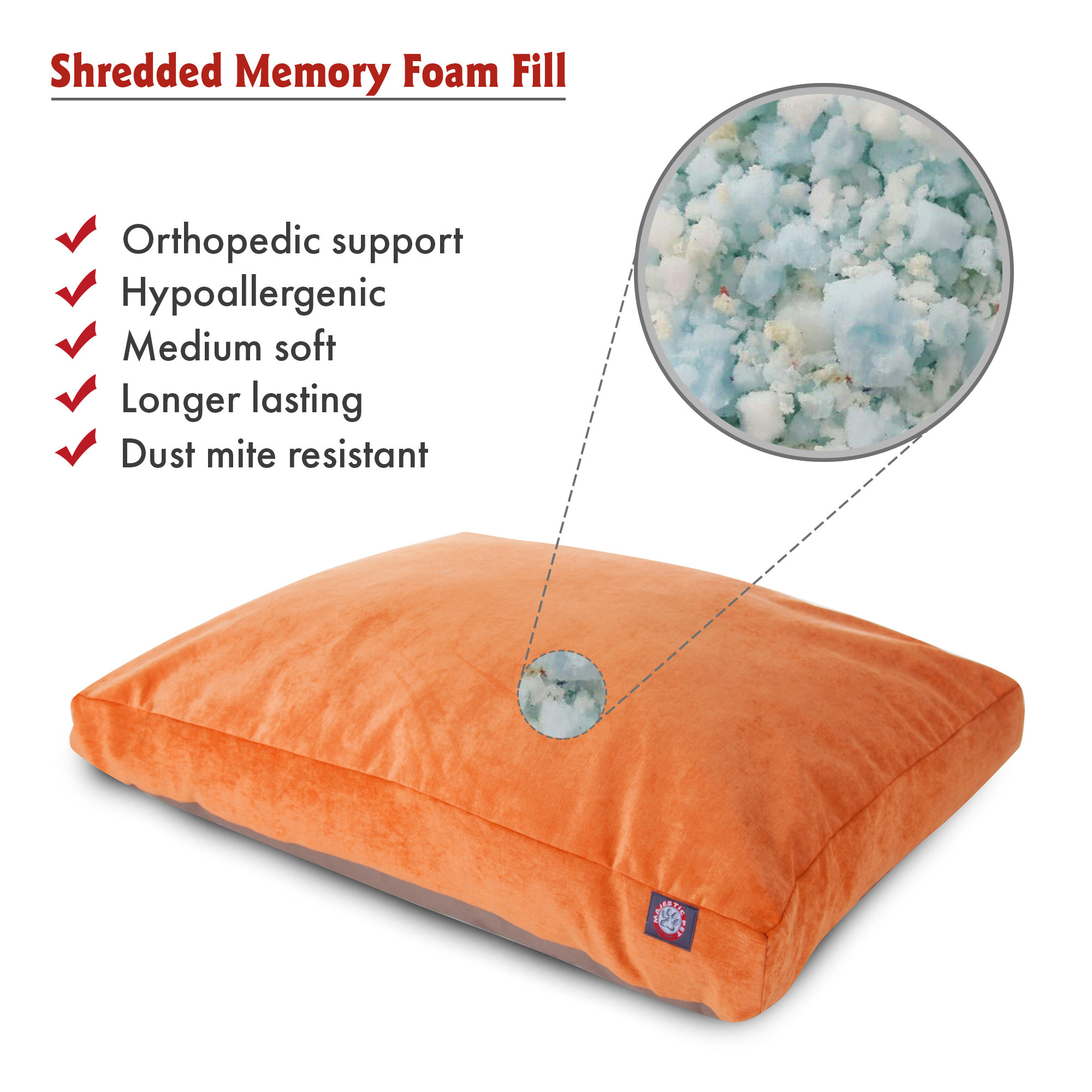 Villa Pillow, Orange, Large (36" W x 44" D x 5" H);