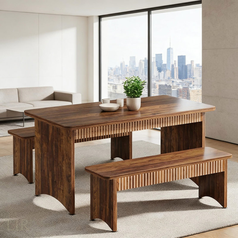 Ensemble de table de salle à manger de style campagnard 3 pièces, peu encombrant et polyvalent pour la maison et le bureau