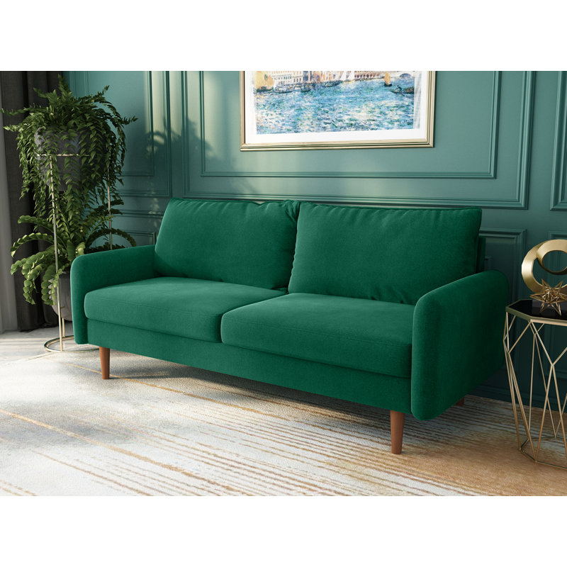 Azelin 70" Round Arm Sofa, Green