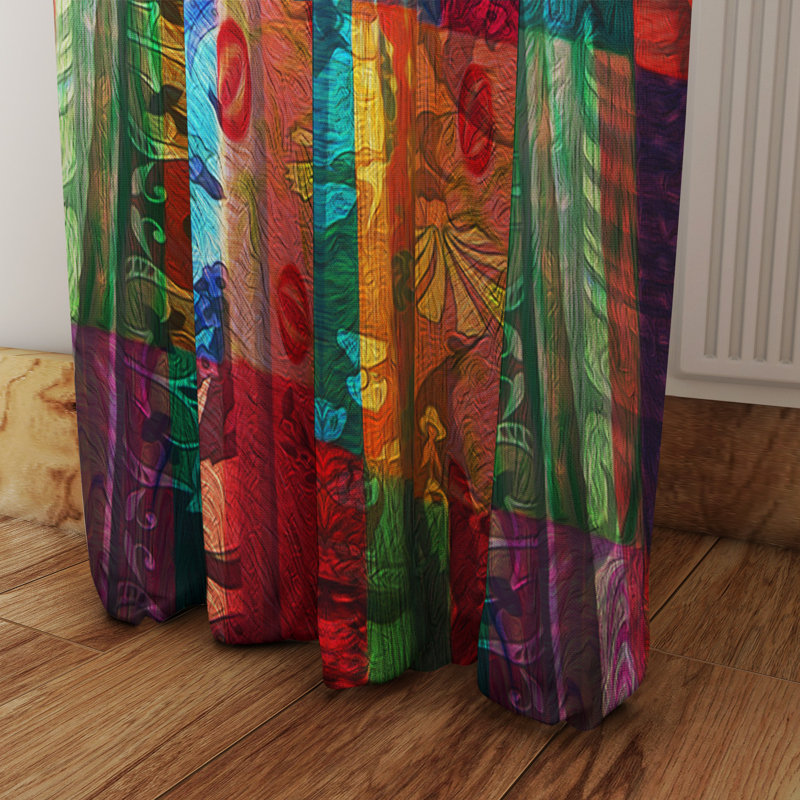 Panneaux de rideaux semi-transparents Patchwork (DSQ est réglé à 2), l 20 po x L 61 po