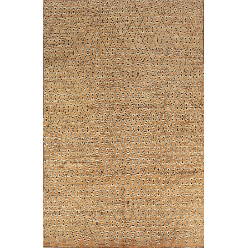 Tapis oriental marocain à motif de treillis all-over 7 x 10