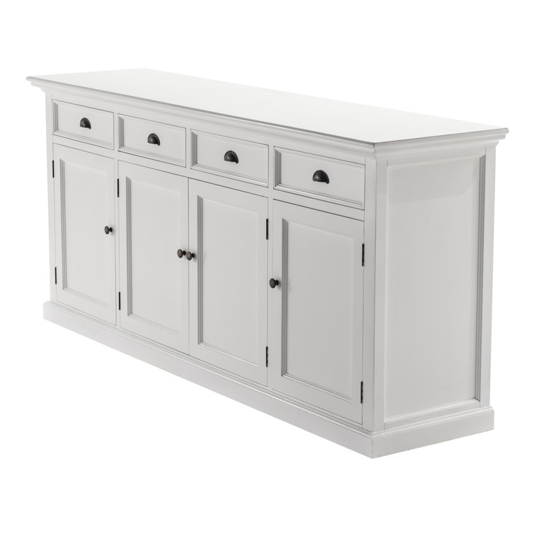 Halifax Botolph Bottom Part - Buffet Hutch Unit With 4 Glass Doors