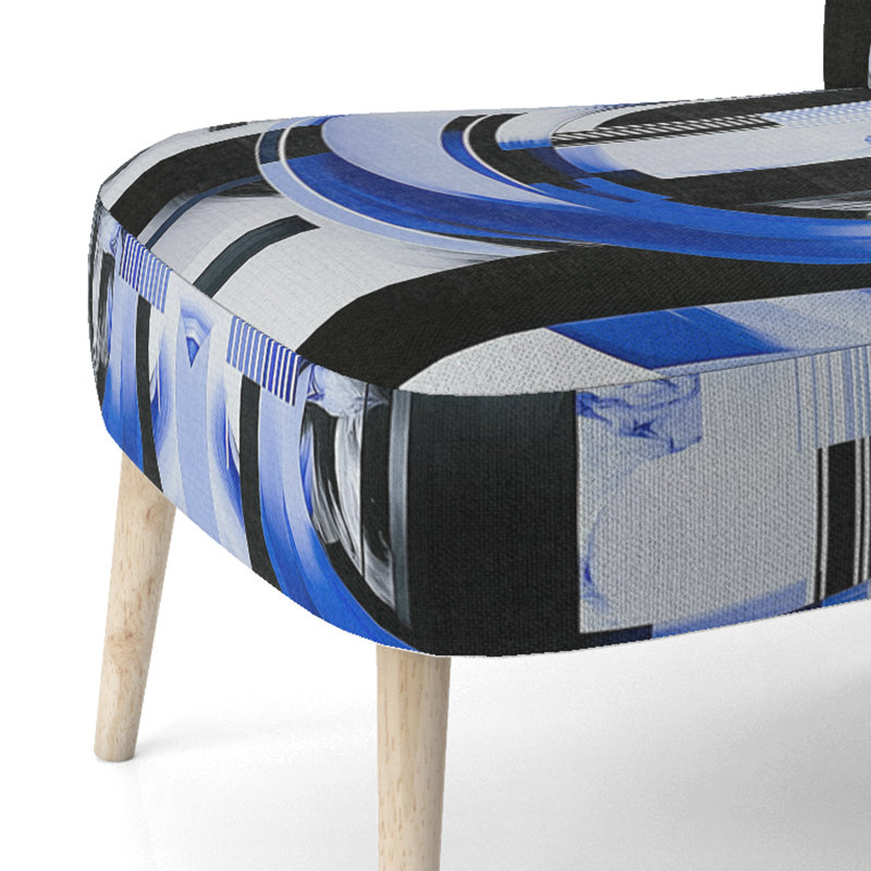 Fauteuil d'appoint contemporain tapissier doré Gold Deco I, Bleu