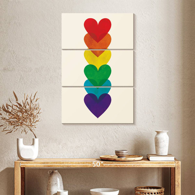 Khareem Rainbow Hearts Stack, 38" H x 24" W