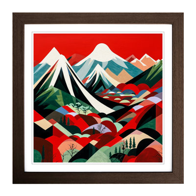 Japanese Mountains Constructivism No.5 - Framed Print