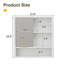 Armoire de salle de bain murale moderne avec rangement caché, tablettes ouvertes, construction imperméable et rangement pour meuble-lavabo compact.