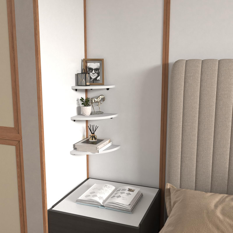 Triangle Corner Shelf, White