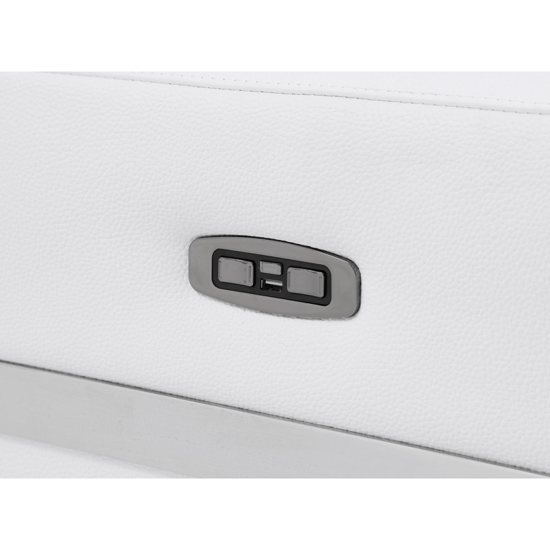 Cuir grainé avec fauteuil inclinable Global United, Blanc
