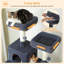 Grand arbre à chat, appartement pour chat avec poteaux à griffer et coussinets recouverts de sisal, aires de repos rembourrées et hamac-255044081-255044082