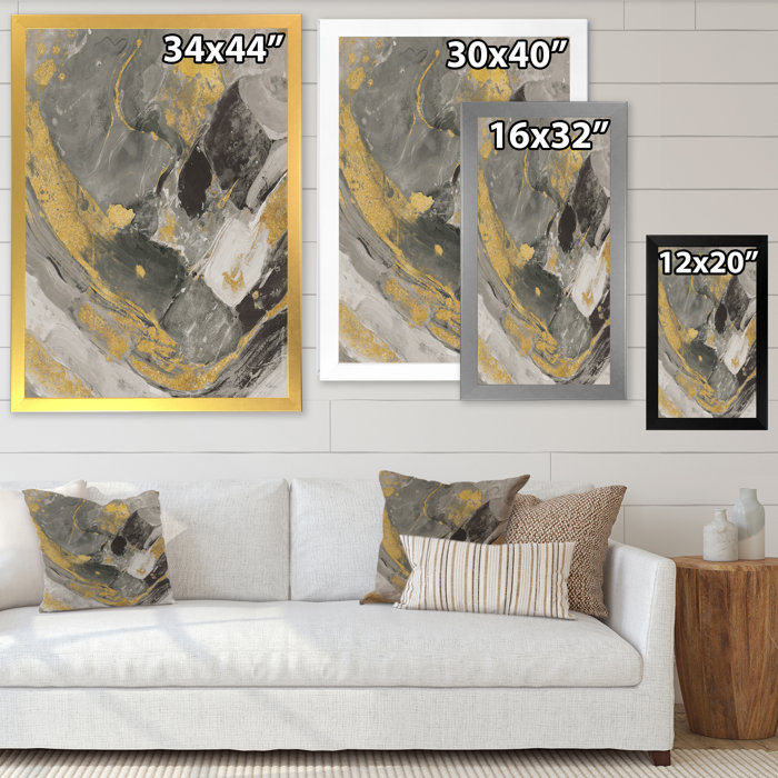 Bless international Marble Gold And Black II Framed On Canvas Print ...