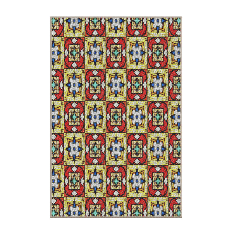 Tapis de zone orange à motif, Rectangle 2 pi x 3 pi