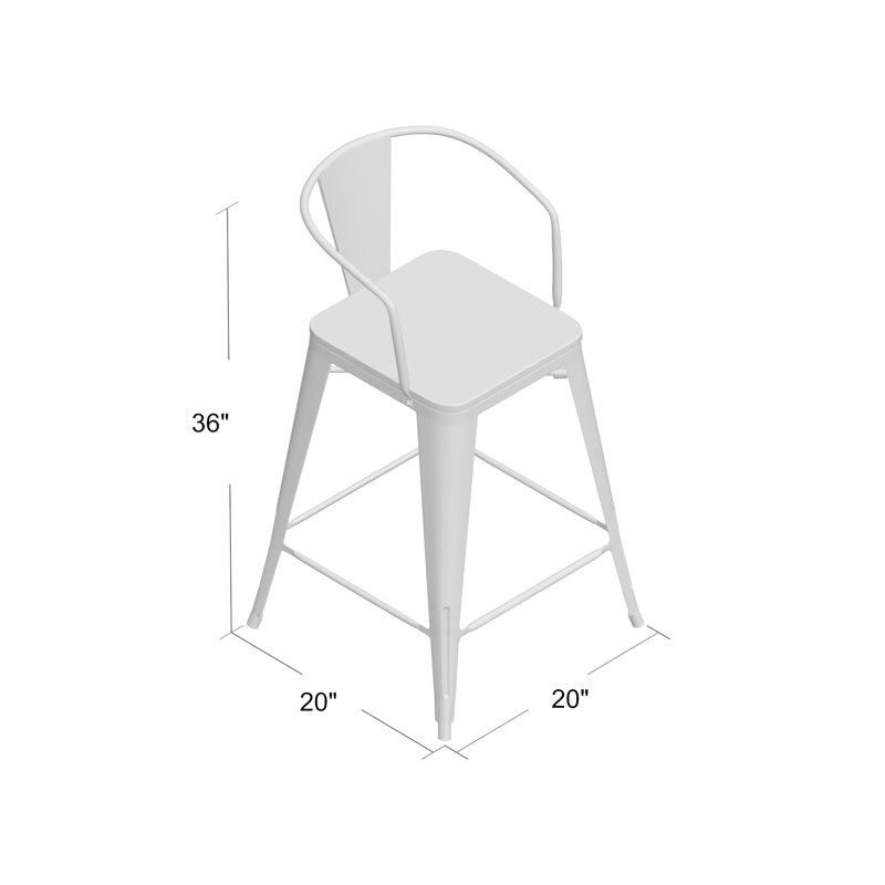 Kreig Solid Wood 25.5" Counter Stool, Gray