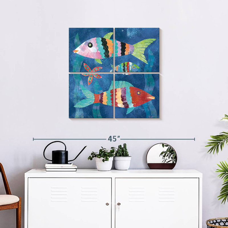 Ashelle Boho Reef Fish I, H 26 po x l 26 po