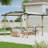 10 ft. x 13 ft. Aluminum Outdoor Pergola with Slightly Arched Canopy and Small Bar-110334663