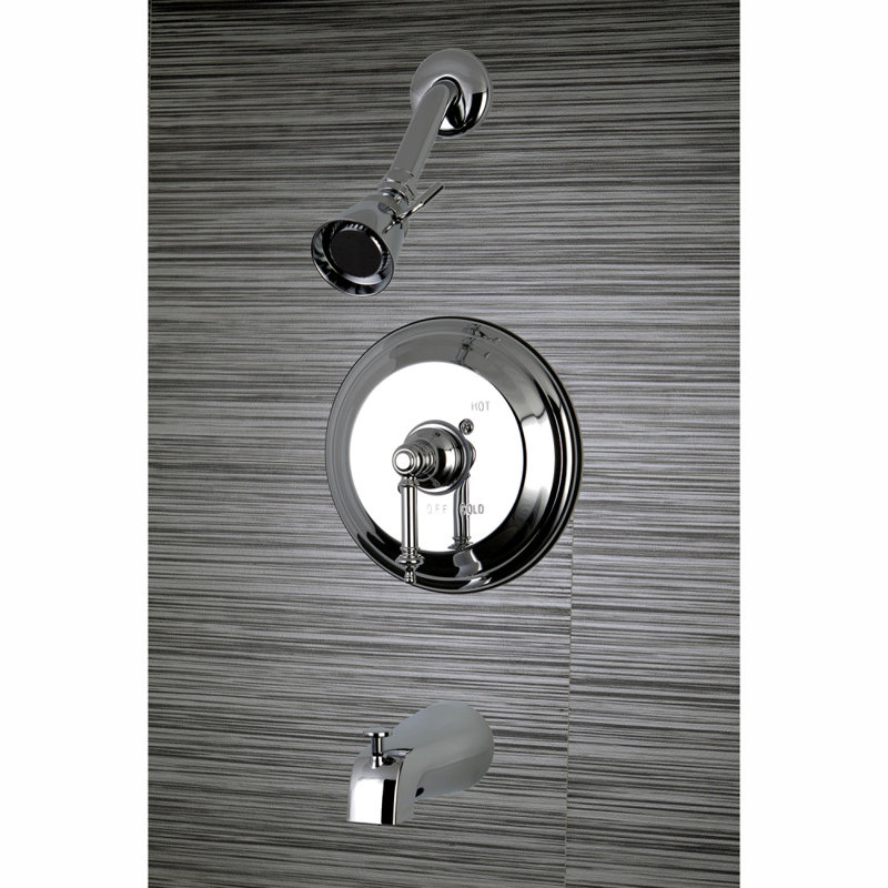 Kingston Brass Templeton Single-Handle Pressure Balanced Tub and Shower Faucet, Polished Chrome