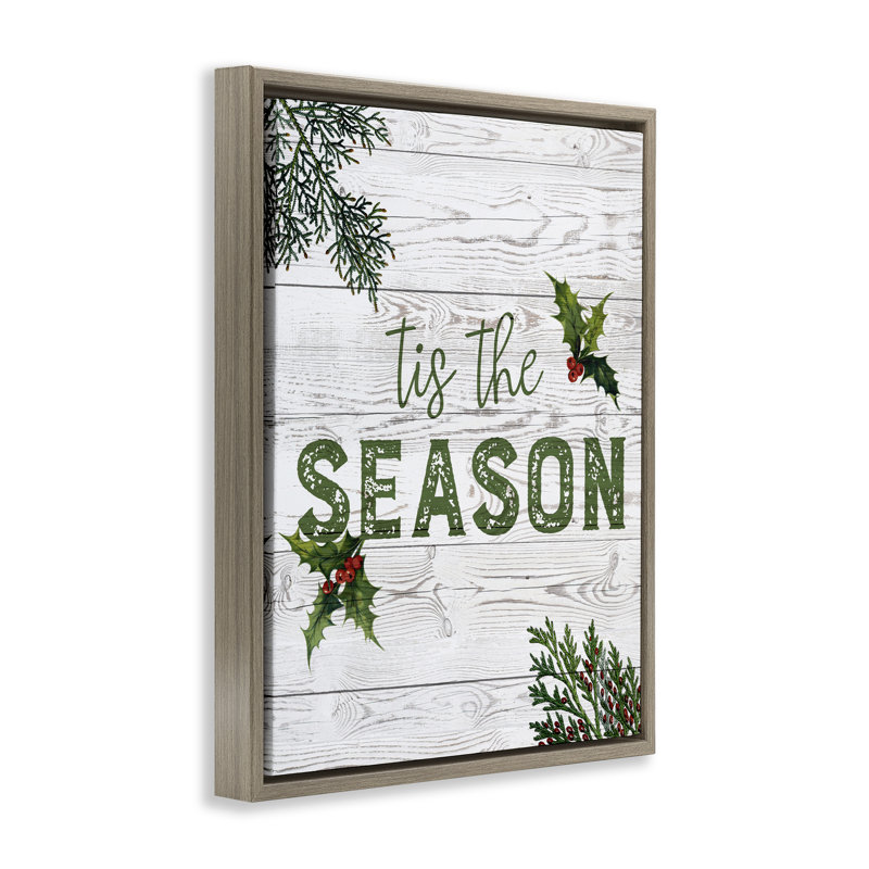 Cadre flottant Tis The Season Berry Botanicals, design par Susan Arnot, H 21 po x l 17 po, Cadre flottant orme Montalcino