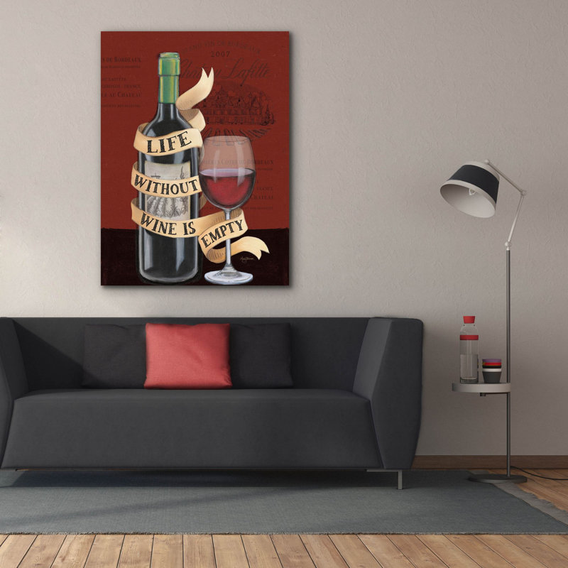 «Wine Wisdom 2» par Mary Urban, art mural sur toile, 20 po x 24 po, H 54 po x l 40 po x P 1,5 po
