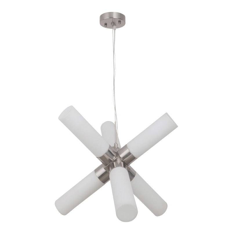 Iain 6 - Light Geometric Chandelier, 21.75" H x 21.75" W x 21.75" D