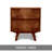 Solid Wood 2-Drawer Nightstand with Carved Front – Mid-Century Modern Bedside Table-337488038