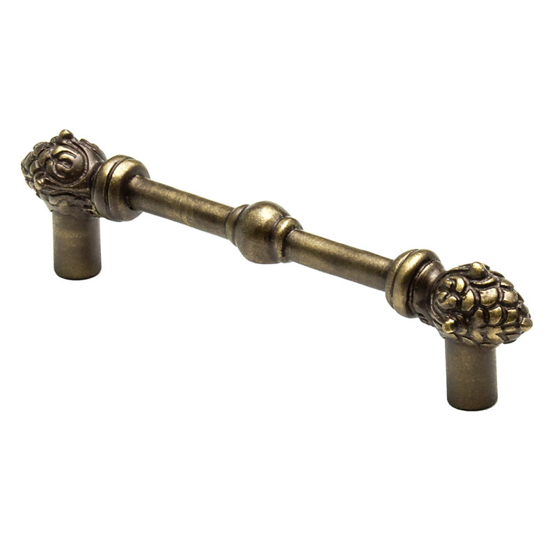 Bienvenue 6 inches c.c. pull in Gilded Mercury, 4", Antique Brass