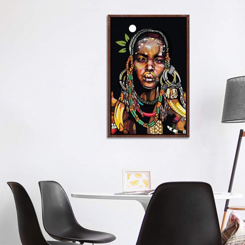 Africa '93 - Wrapped Canvas Print, 101.6 cm H x 66.04 cm W, Classic Brown Wood Framed