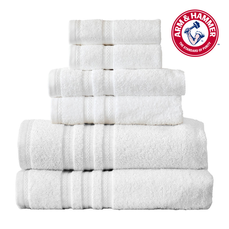 Arm & Hammer Performance Towel Set - 2 Bath Towels / 2 Hand Towels / 2 Washcloths, White