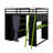 Full Size Wood Loft Bed With Desk, All-In-One Loft Bed With Wardrobe, Shelves, Blackout Curtains And RGB Lights-920489668