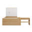 Lit plateforme double en bois avec 6 tiroirs, tablettes, bureau et garde-robe-438750649