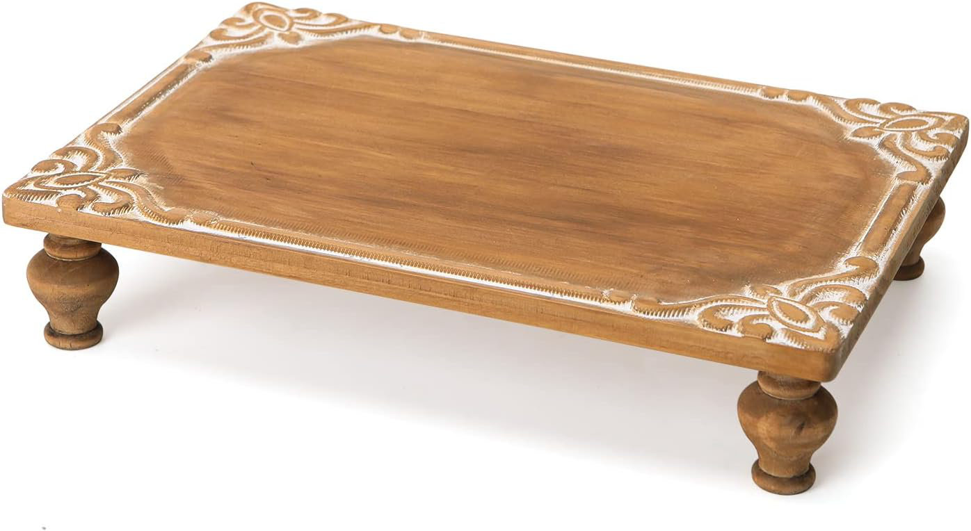 Darby Home Co Farmhouse Risers Display Stands, Rustic Wood Pedestal ...