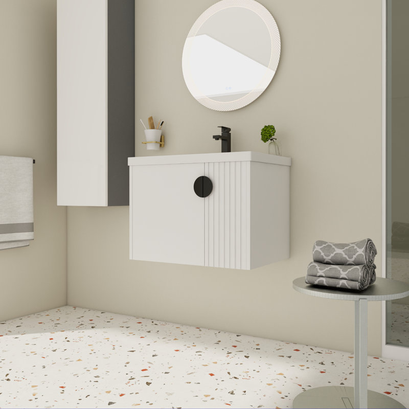 Meuble-lavabo 28 po avec lavabo en céramique, Blanc