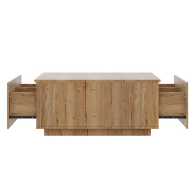 33.25" Square Coffee Table with 4 Drawers