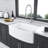 30" White Farmhouse Sink - 30 X 19 X 10 Inch White Kitchen Sink Ceramic Porcelain Arch Edge Apron Front Single Bowl Farm Kitchen Sinks