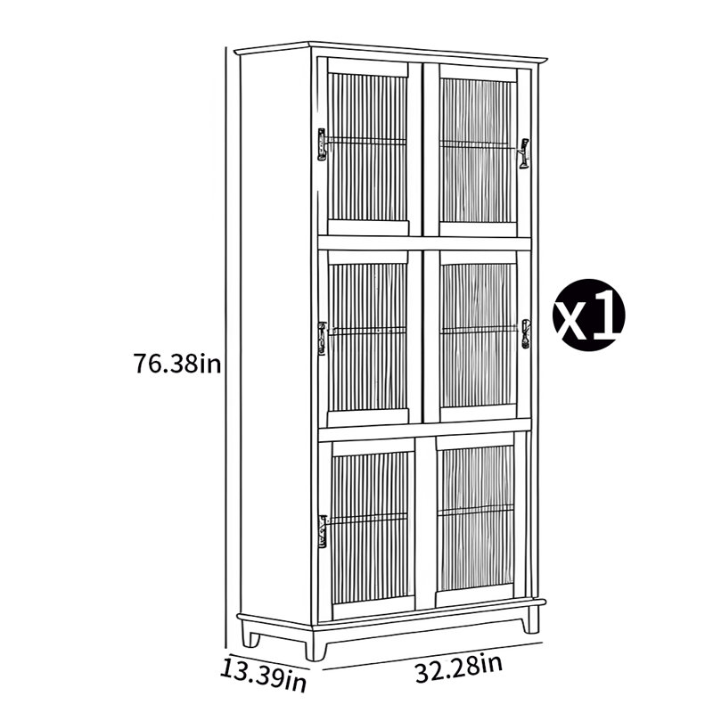 Bibliothèque simple en bois, (6 tablettes) H 76,38 po x l 32,28 po x P 13,39 po, Crème, crème