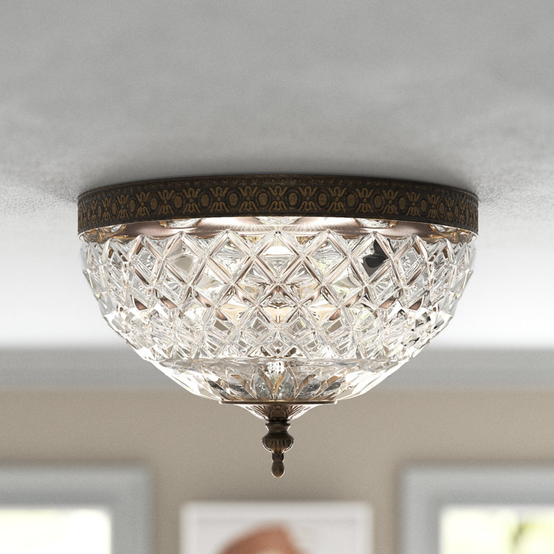 Weese Glass Flush Mount, English Bronze