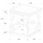 Arrize Merlot 2-Piece Glass Top Coffee and End Table Set with Ornate Scrollwork and Decorative Shelves for Traditional Interiors-133665102
