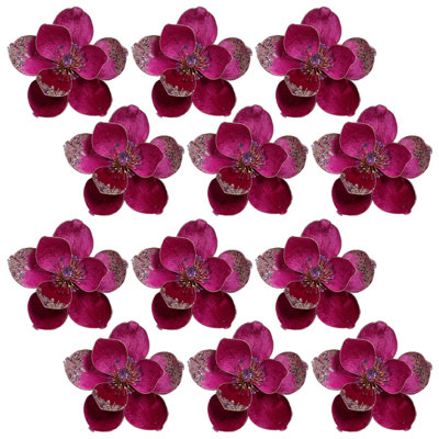 Elegant Glitter Magnolia, ensemble de 12 - 4,5 pouces