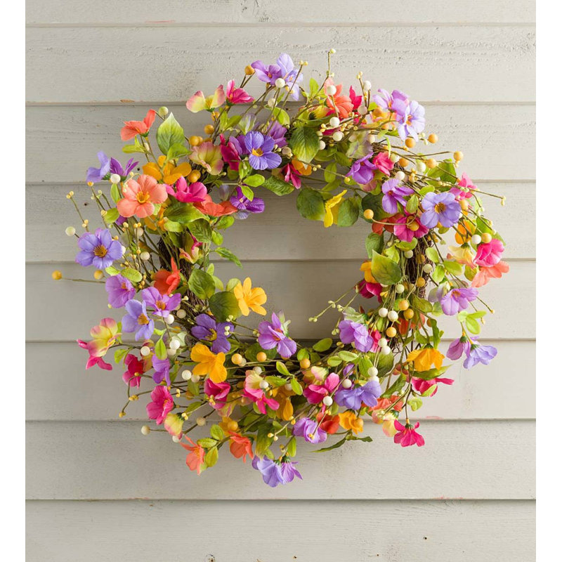Décoration murale couronne florale
