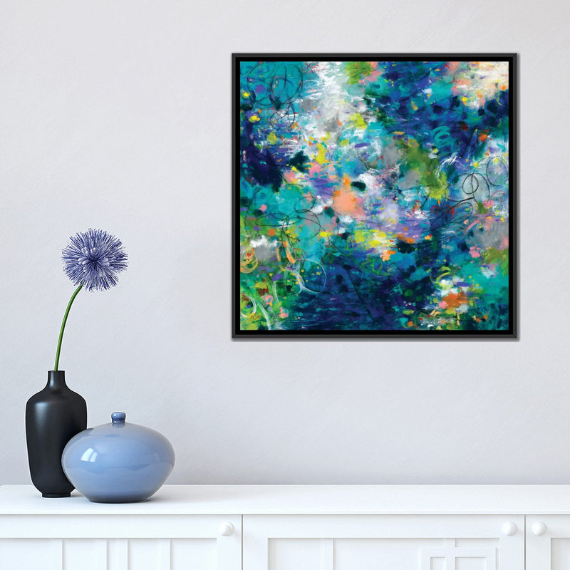 «Deeper Than the Ocean», reproduction sur toile, H 18 po x l 18 po x P 1,5 po, Toile avec cadre noir, Pas de tapis