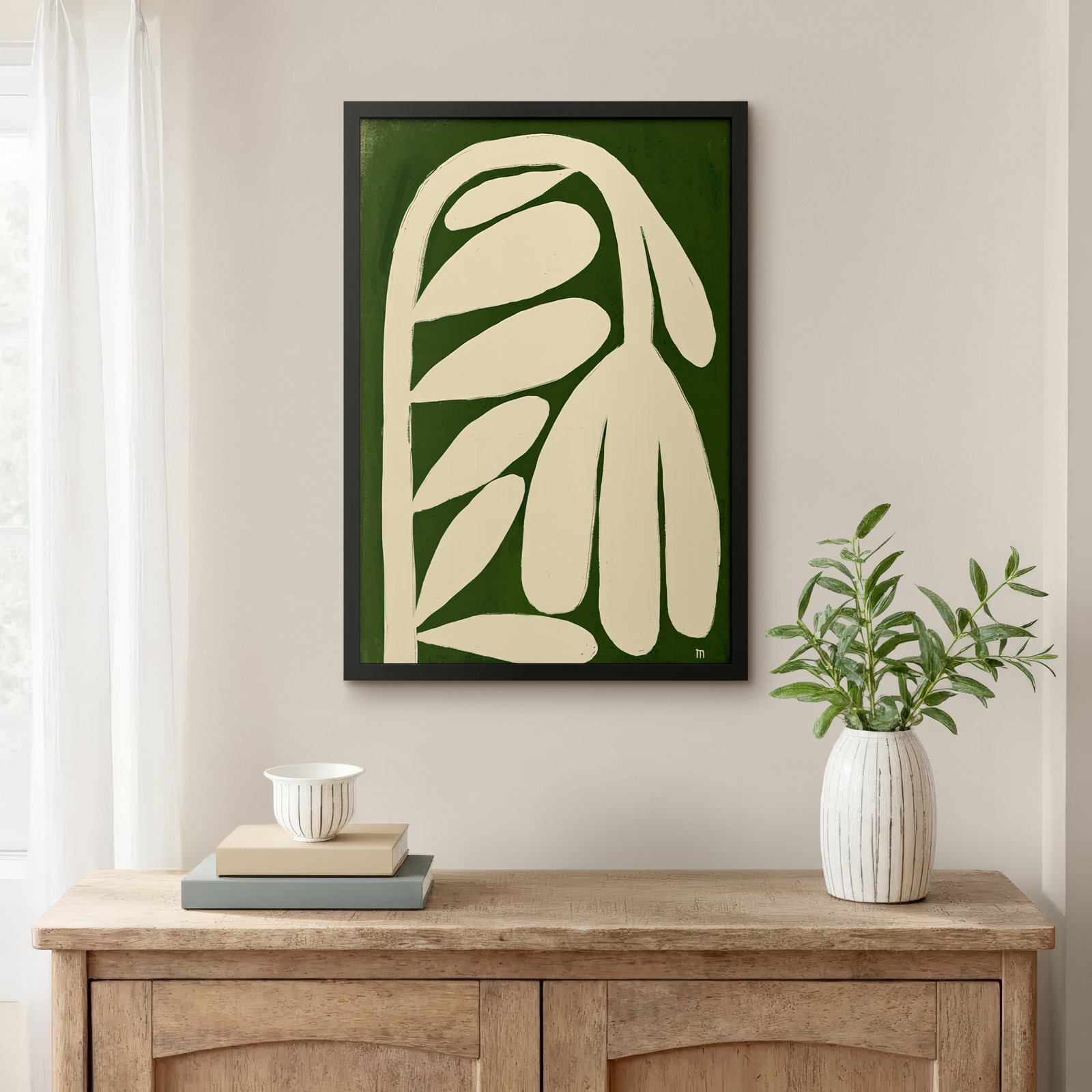 Tulip Painting, Black, 50" H x 35" W x 1.25" D