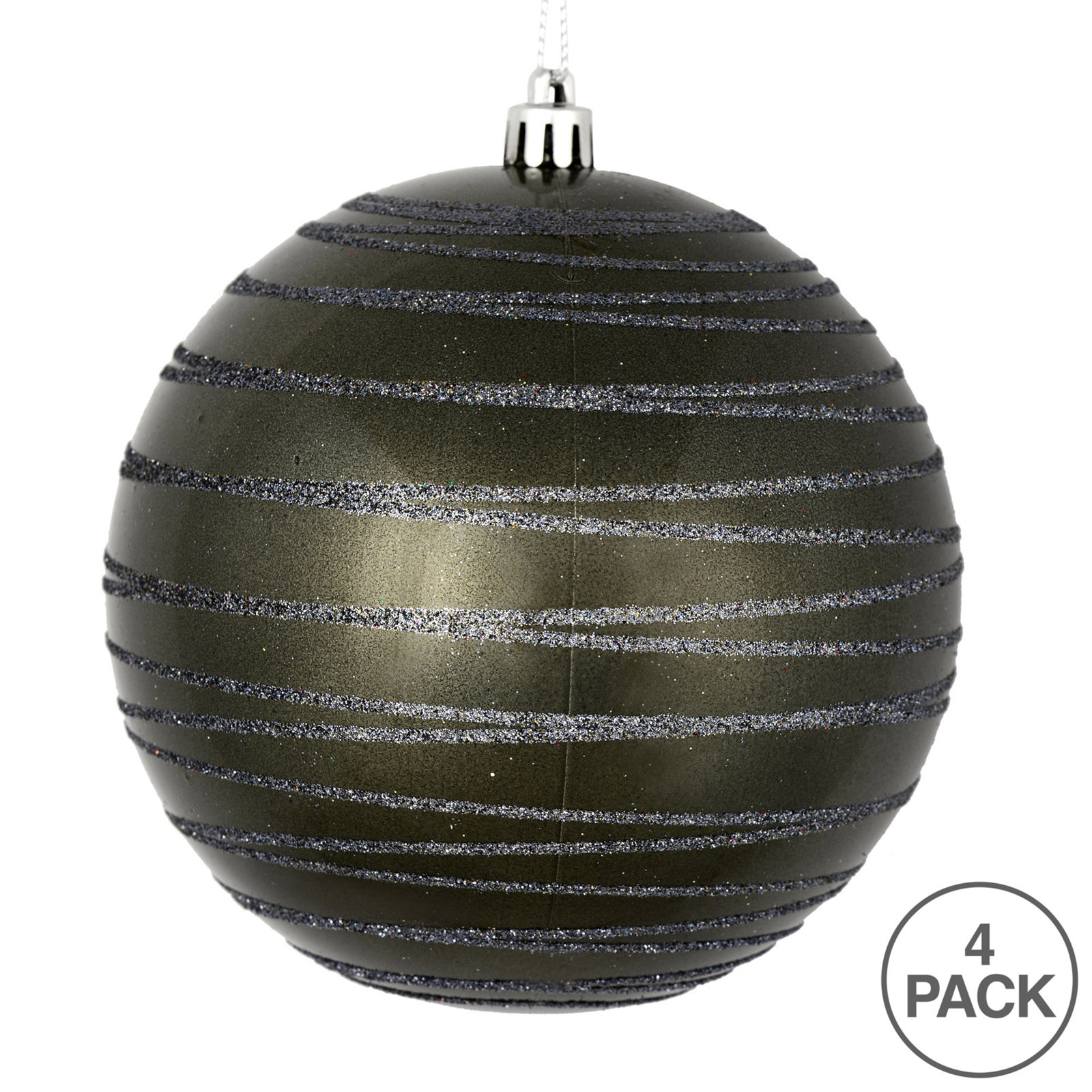 Candy Finish Ball Ornament, Pewter