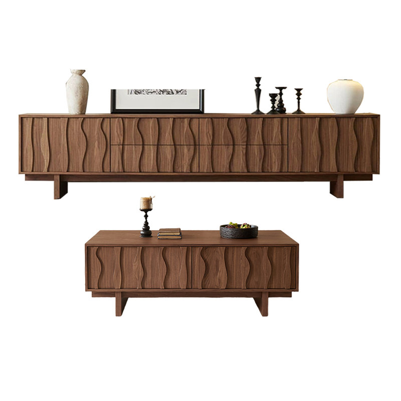 Retro Style TV Stand and Coffee Table Set