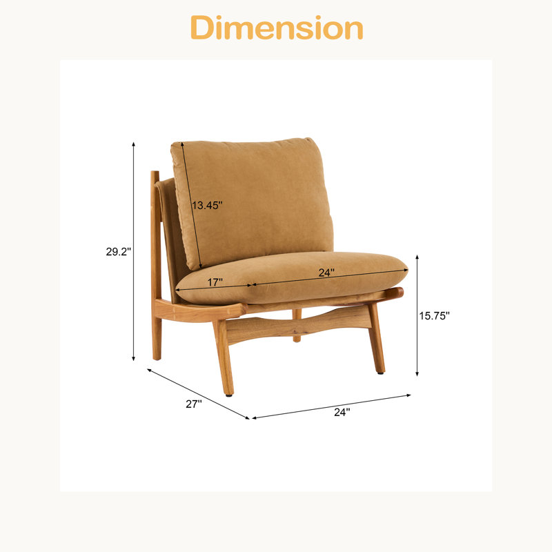 Chaise d'appoint Scott Living Vista moka avec structure en bois naturel, ensemble de 2, Moka, Naturel