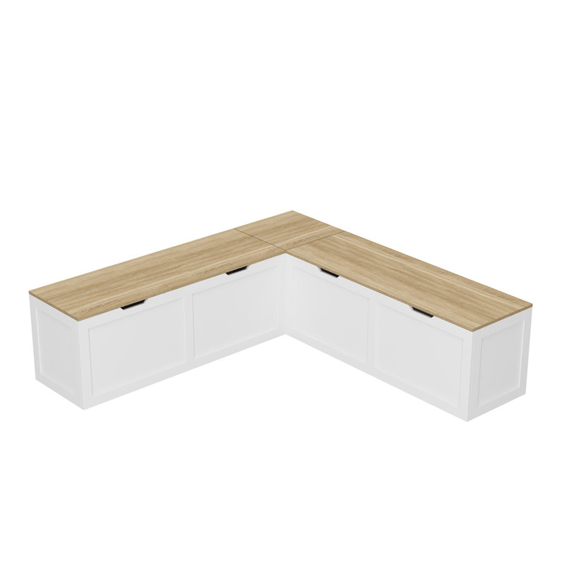 L-Shaped Shoe Bench With Hall Tree