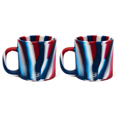 Silipint: Coffee Mug 16oz: 2 Pack - The Patriot (Red, White, Blue)- Silicone Unbreakable Cups