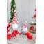 Fabric Gray Body Standing Gnome Snowflake Pattern Hat Set of 2 9.7" x 4.7" x 17.7"H Red/White
