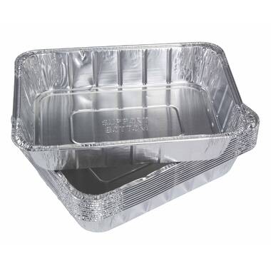 Disposable 21 x 13 Full Size Deep Aluminum Roasting Pans with Lids Foil  10pc