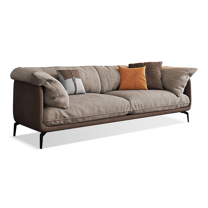 Causeuse-coussin standard 100% polyester kaki café, H 33,86 po x l 70,87 po x P 39,37 po