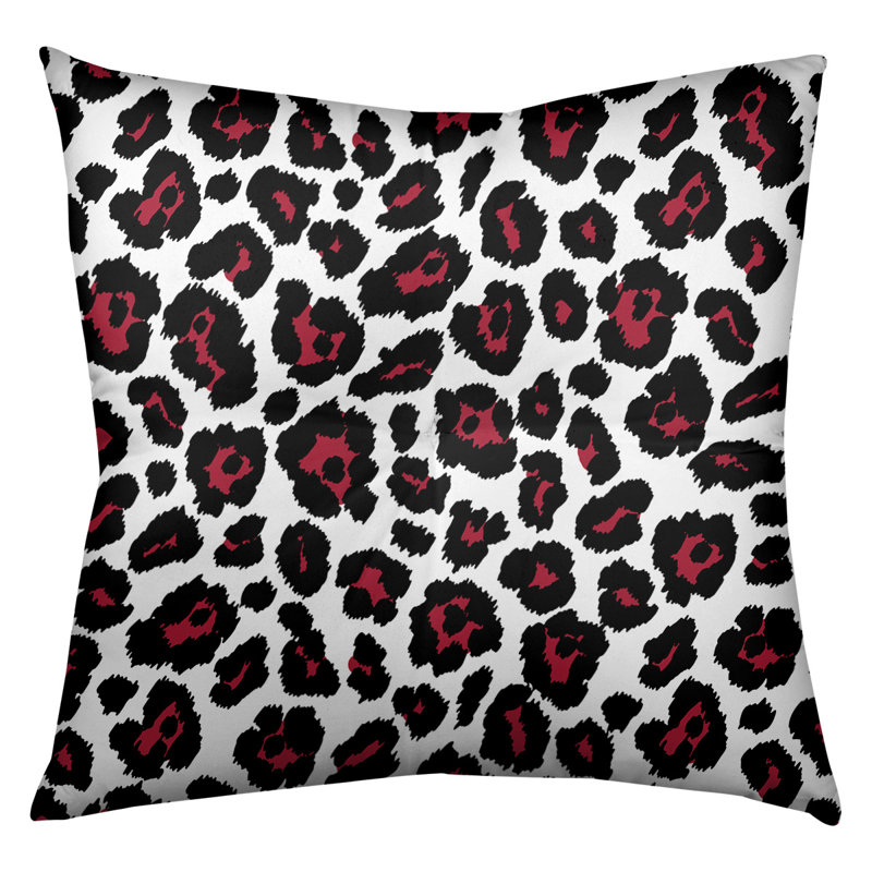 Housse et insert de coussin carré touffeté, H 30 po x l 30 po x P 3 po, Blanc / noir / rouge