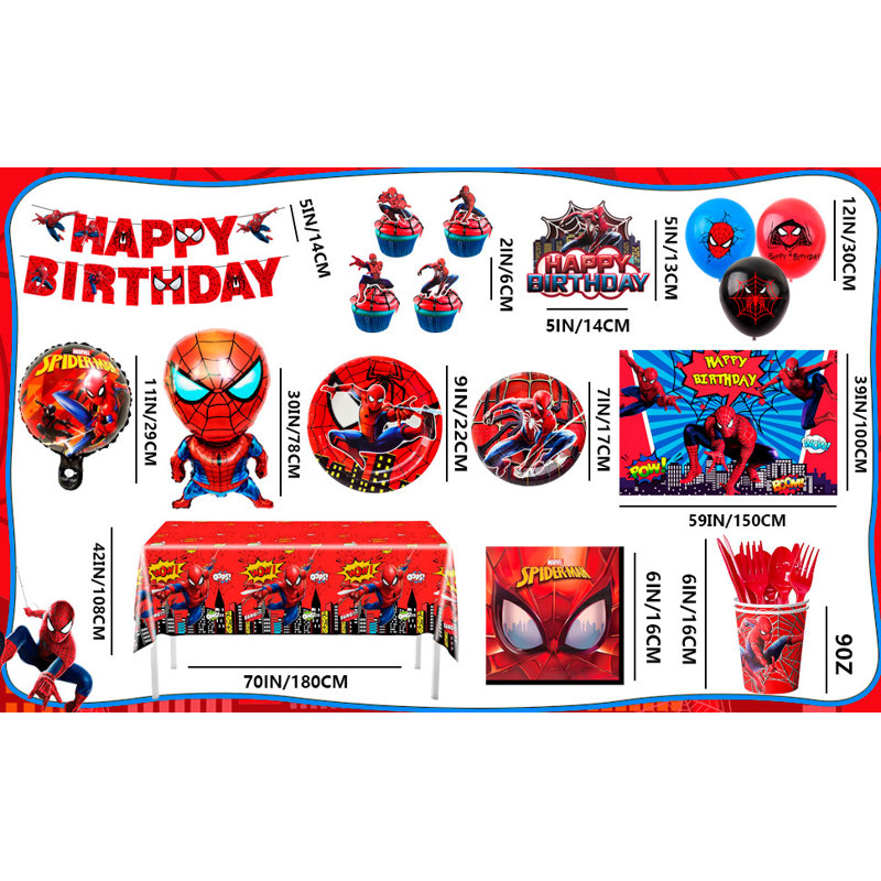 Articles de fête d'anniversaire à thème Spider Man