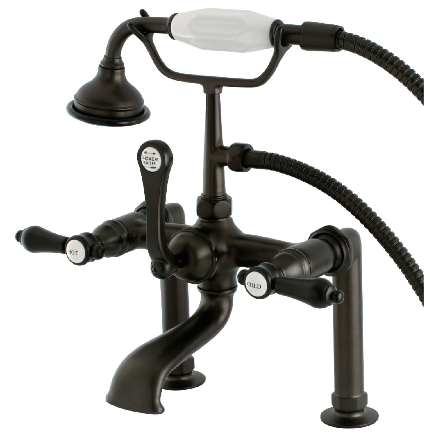 Bel-Air Deck Clawfoot Tub Faucet with Hand Shower, Oil Rubbed Bronze